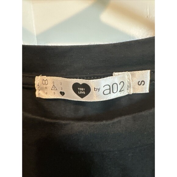 A02 Toby Black Meow Space Short Sleeve Pullover Small W/staps NWOT - Picture 6 of 10